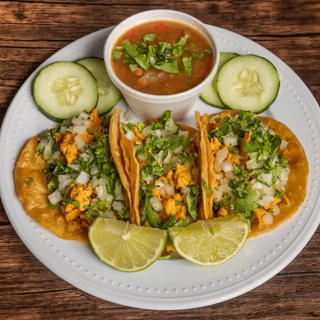 Tacos and Charro Beans.
